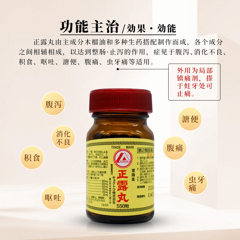 日本kyokuto正露丸湿热腹泻呕胃药 康虹药业海外国际肠胃用药