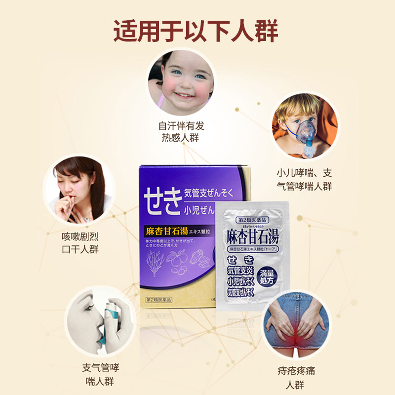 日本哮喘药北麻杏甘石汤浸膏颗粒 康虹药业海外国际感冒咳嗽用药
