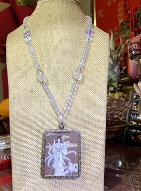 白胡娘娘人物画像吊坠随身情侣