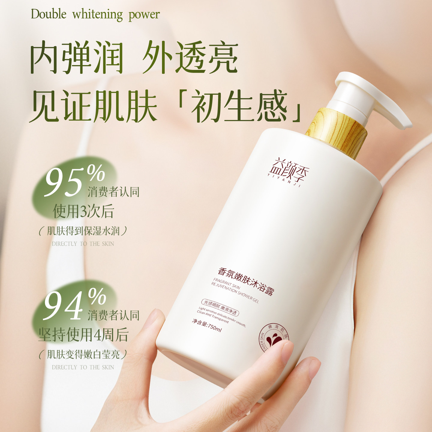 美白沐浴露持久留香男女士改善暗沉肌色全身美白烟酰胺洗护沐浴露