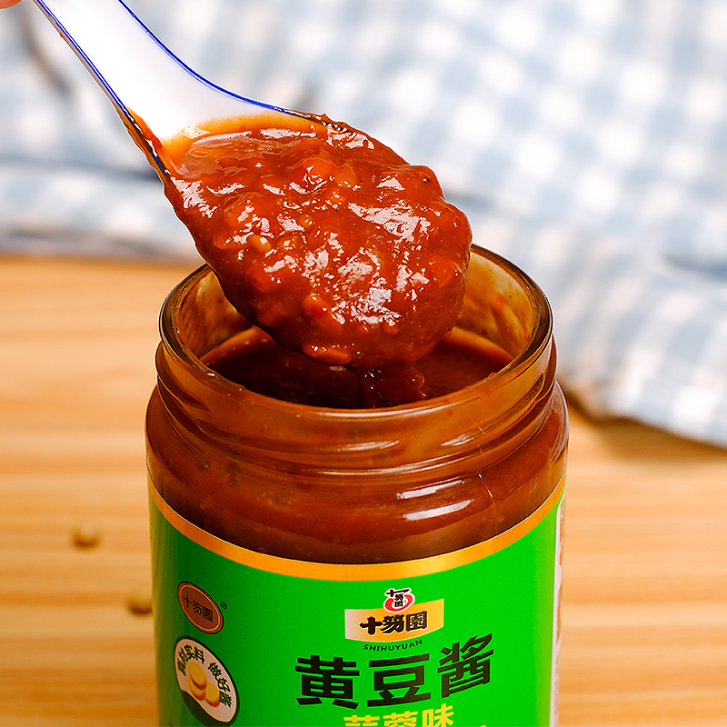 十笏园黄豆酱调料豆瓣酱拌饭酱东北蘸酱菜山东农家大酱800g2瓶装 - 图2
