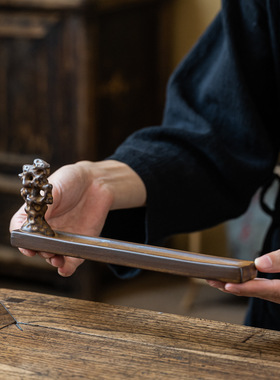 创意日式陶瓷香插寿山石仿古