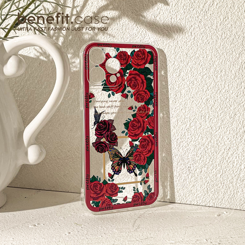 Benefit法式文艺复古荆棘玫瑰17pro16适用15苹果13promax手机壳iphone12防摔14promax新11女xsmax高级xr透明 - 图1