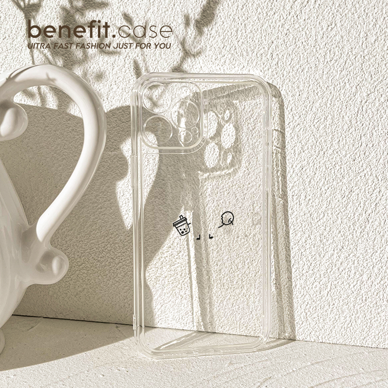 benefit创意搞怪吃苹果17pro16适用15苹果13手机壳iphone14promax新款12套11xsmax简约透明xr全包8p硅胶保护 - 图1
