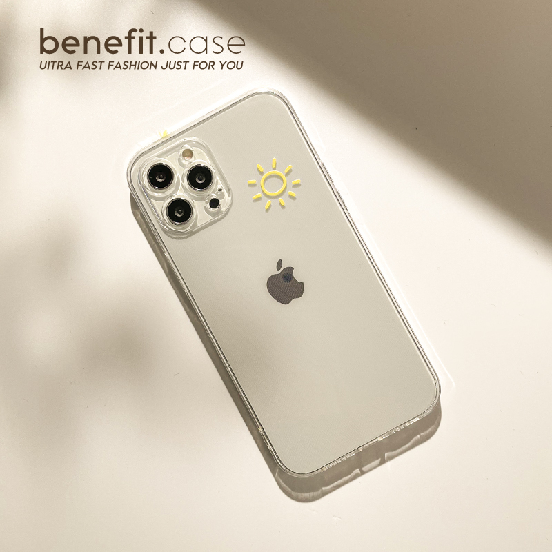 Benefit简约ins黄色太阳适用15苹果13promax手机壳原创iphone12mini软壳14promax日韩11xs透明xr硅胶8plus女-图2