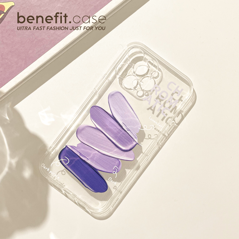 Benefit暗紫色创意颜料17pro16适用15苹果13手机壳iphone14promax新款12保护套11高级感xsmax透明xr软硅胶8p - 图2