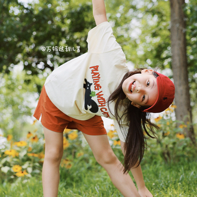 【速干】ACMEITEM爱棵米 户外亲子猫猫印花运动短袖宽松T恤上衣女,淘宝优惠券,粉丝福利购,淘宝优惠卷