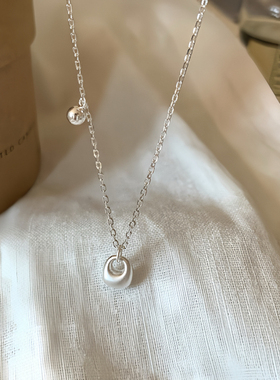 镂空银坨项链纯银轻奢磨砂清冷感