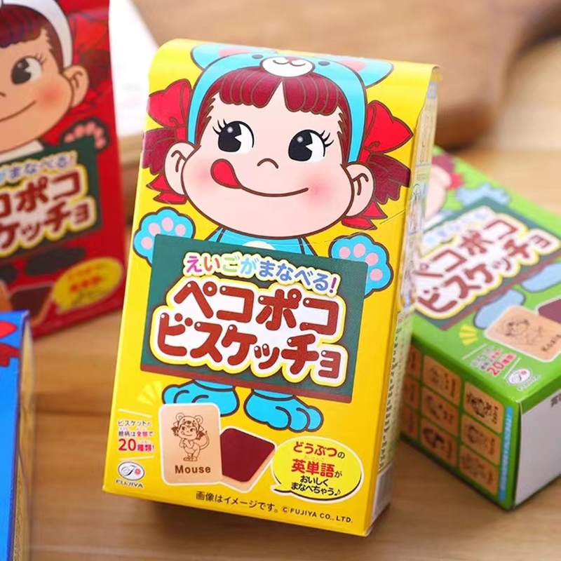 日本进口不二家牛奶趣味巧克力饼干42g*2