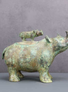 古青铜器精工动物造型青铜酒器尊器家居装饰摆件婚庆影视道具