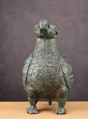 古青铜器郑州子乍弄鸟尊摆件春秋晚期山西太原盛酒器礼器收藏品