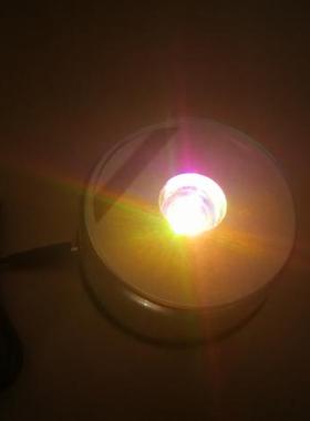 七彩灯旋转led发光音乐水晶摆件