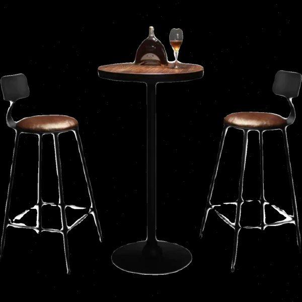 复古铁艺吧台椅酒吧吧椅高脚实木桌椅高脚凳吧台凳小圆桌圆形吧凳,淘宝优惠券,粉丝福利购,淘宝优惠卷