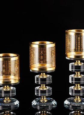 厂家供021应 大悲咒晶防风烛台酥水灯座佛油灯长供明灯