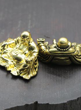 复古铜器纯铜弥勒佛小号摆件铜笑佛布袋佛大肚佛铜像桌面佛像摆件