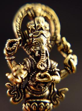 黄铜实心藏传密宗法器象神金刚杵摆件黄铜金刚橛手把件佛像小摆件