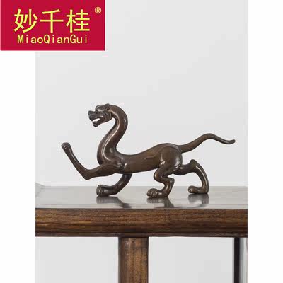 四神兽摆件纯铜龙蛇龟青龙白虎玄武客厅家居办公桌装饰礼品 虎窝淘