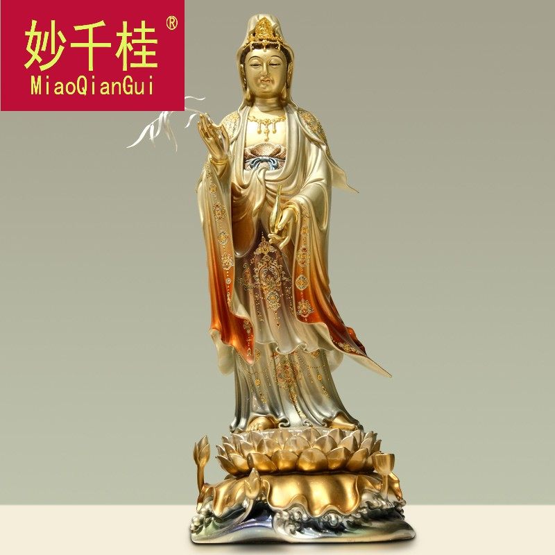 妙千桂纯铜观音佛像大势至菩萨铜雕 妙千桂摆件