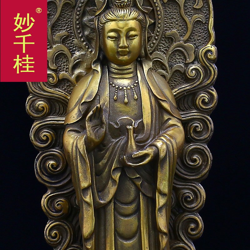 妙千桂西方三圣铜像佛像大势至菩萨 妙千桂摆件