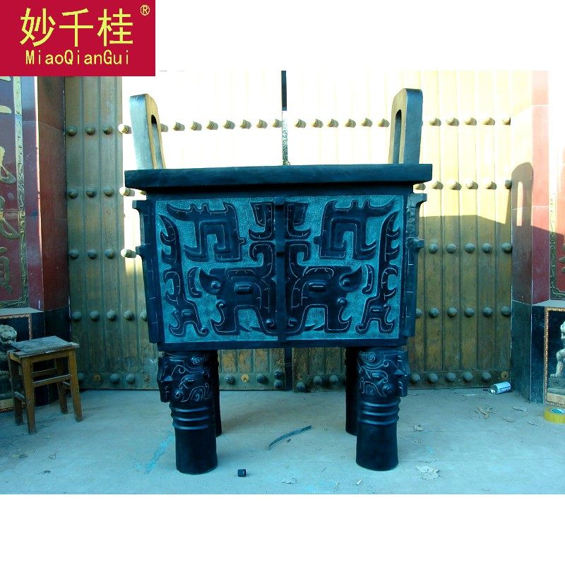 仿古青铜器纯铜司母戊鼎宝龙方鼎 妙千桂摆件