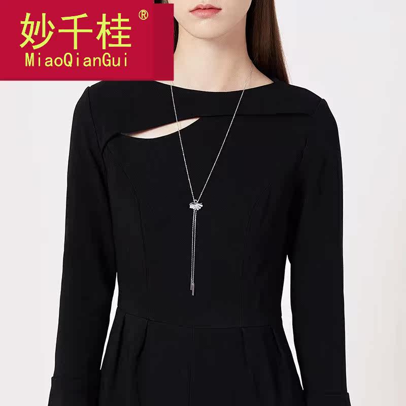 妙千桂纯银同款小天鹅女高档毛衣链 妙千桂项链