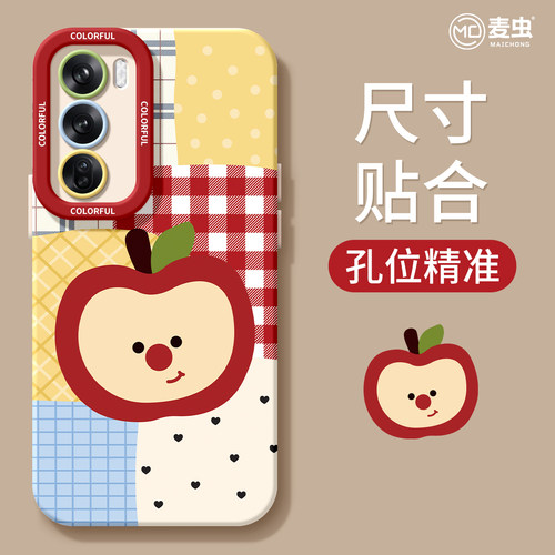 适用opporeno14手机壳女款reno12pro+保护套13全包9pro硅胶8防摔reno7se磨砂oppo软壳6/11苹果拼色10格子外壳 - 图2