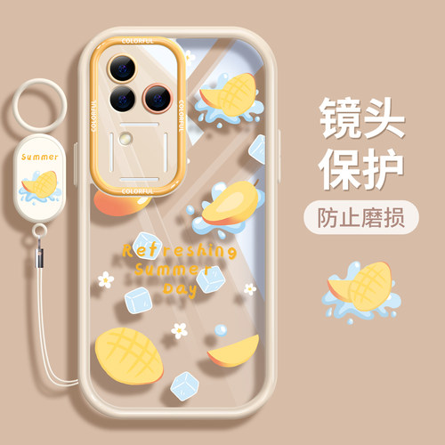 适用vivos18手机壳女款s17pro保护套vivo s16e全包防摔s15/s12/s10硅胶透明软s10e外壳涂鸦s9水果s7夏日新款 - 图2