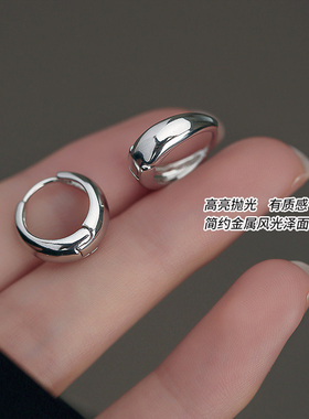 S925纯银针水滴耳扣耳环女