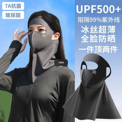 夏季全脸护颈脖一体防晒面罩防紫外线立体透气脸基尼户外骑行遮阳 - 图2