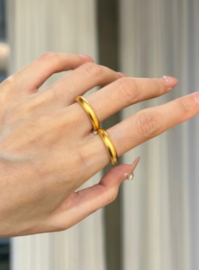 水贝黄金泥鳅背戒指男女情侣对戒