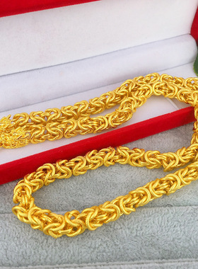 越南沙金 龙骨龙头男士霸气 布纹龙泰国项链 供货 工厂