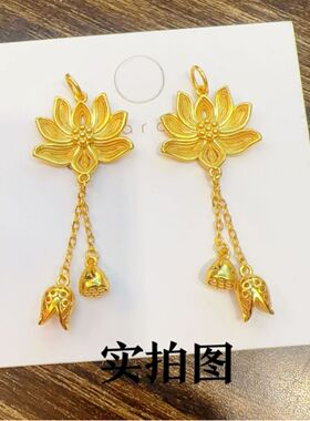 项链女款2025新款高级感轻奢小众金店同款古法花丝荷花吊坠女沙金
