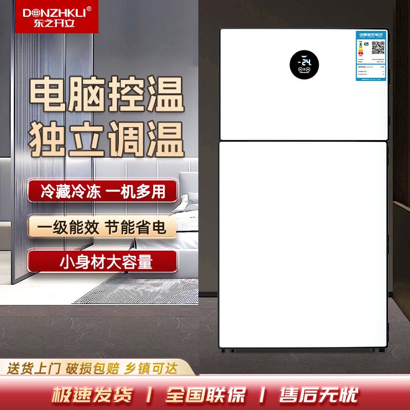 东之开立智能冷藏冷冻小冰箱双开门家用厨房办公租房小型冰箱节能