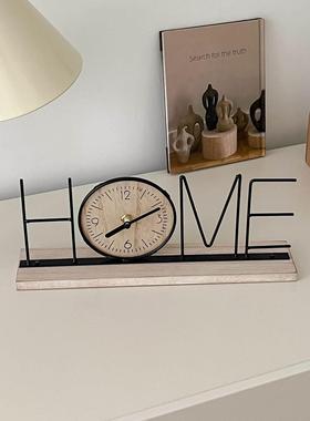 志武木制手工钟装饰品覆古家居客厅桌面装饰电视柜入口静音钟