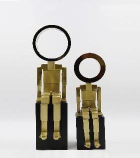 栖间现代创意人物雕塑摆件酒店玄关家居售楼处大厅会谈桌软装饰品