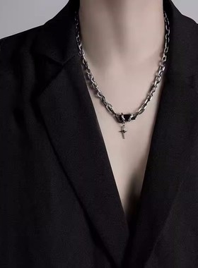 缠绕叠戴痞帅百搭项链男锁骨链