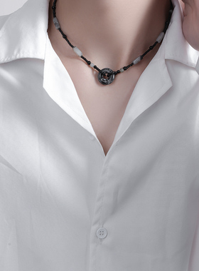 复古轻奢小众男平安扣项链