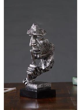 沉默是金摆件创意办公室书房摆设客厅酒柜玄关装饰抽象雕塑艺术品