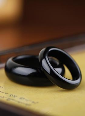 2026和田玉墨玉戒指扳指男女情侣款指环复古纹饰大拇指平安环尾戒