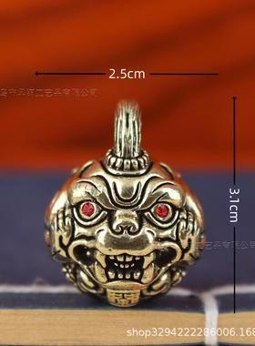 2026复古黄铜貔貅铃铛钥匙挂件汽车钥匙扣吞金兽吊坠挂件醒狮铃铛