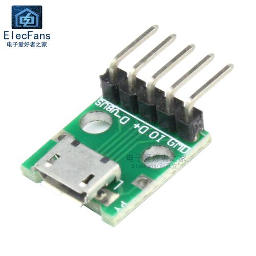 Micro USB母座转直插DIP-5P 转接板 安卓麦克手机电源数据线模块 - 图1