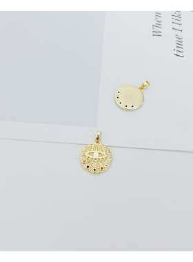 可拆卸万能扣头恶魔之眼吊坠单坠简约时尚不掉色铜镀保色项坠