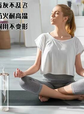 线香香炉玻璃五金款倒挂金属香夹玻璃管防灰飞香薰炉香器家居摆件