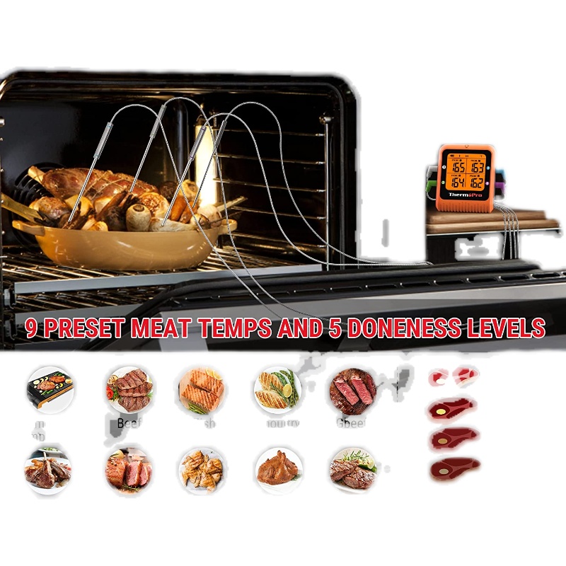 美国代购ThermoPro TP930 Meat Thermometer 烤肉温度计蓝牙500ft - 图3