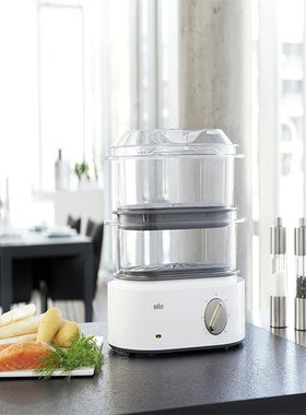 德国代购 Braun FS 5100WH Steamer 双层透明蒸锅带计时器电蒸锅