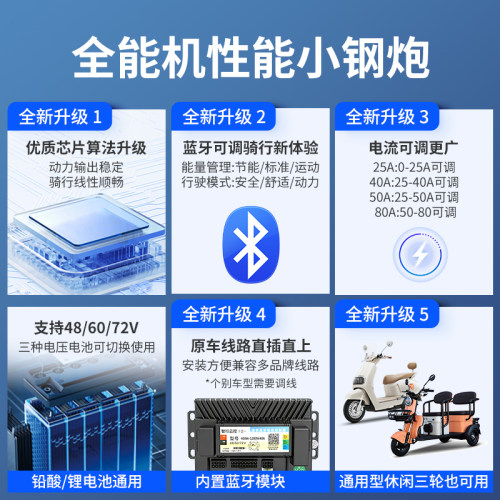 智行电动车通用控制器48V60V72V雅迪爱玛台铃等外卖蓝牙提速直上 - 图0