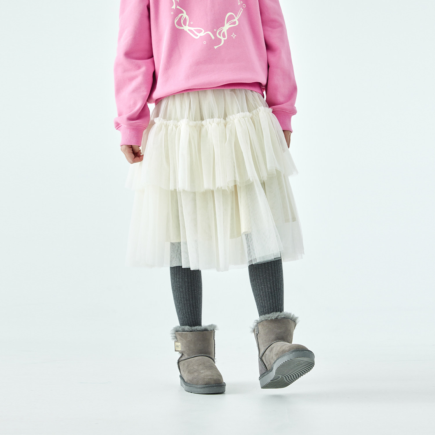 棵初26年早春新款亲子中大女童经典款网纱半裙百搭棉柔质感A字裙,淘宝优惠券,粉丝福利购,淘宝优惠卷