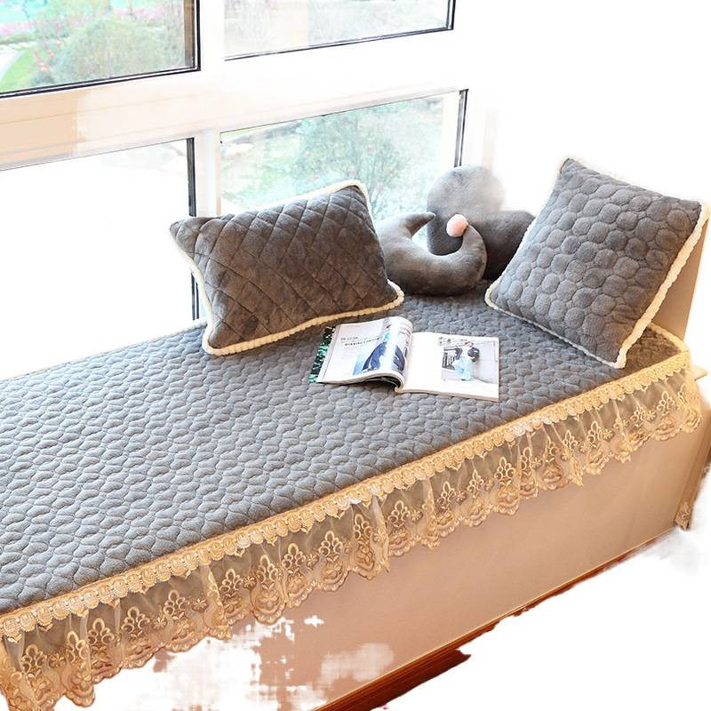 Bay window mat, four-season bay window mat, thickened plush anti-slip window sill mat, tatami four-season balcony mat, simple seat cushion