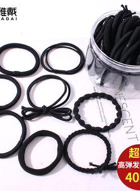 高弹橡皮筋黑色加粗绑马尾扎头绳