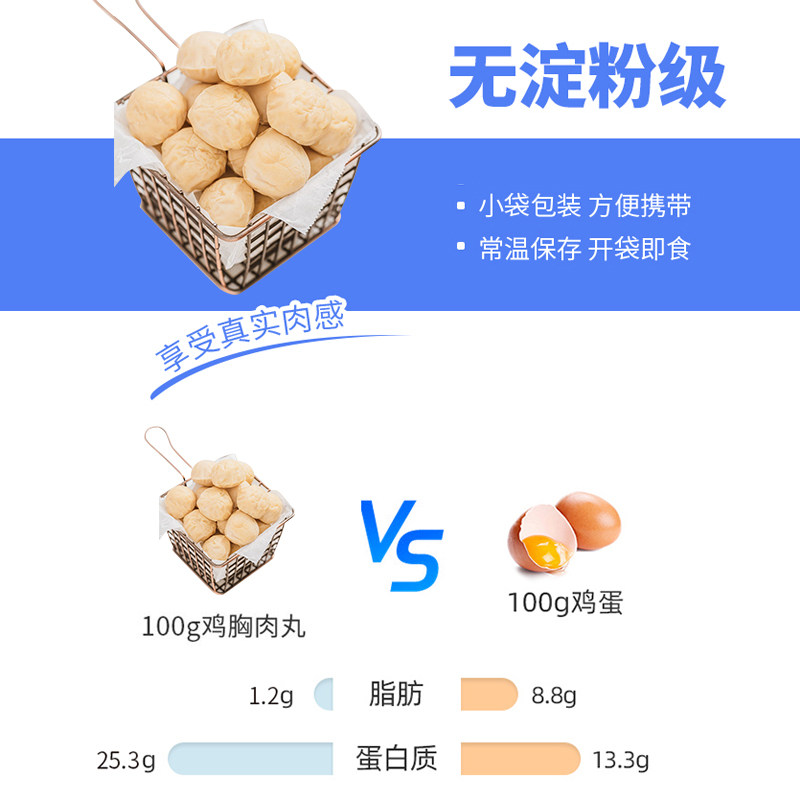 礼大嘴健身即食代餐无淀粉鸡胸肉丸 广正源食品鸡胸